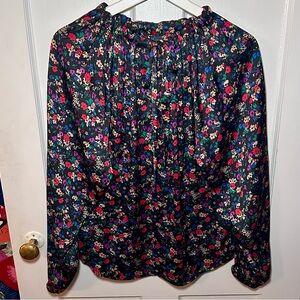 Floral Satin Long Sleeved Top
